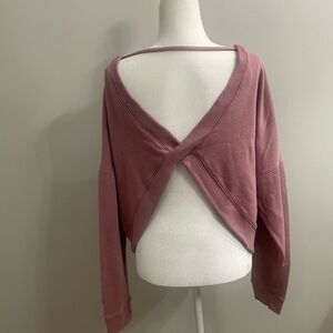 Aero Women’s Mauve Pullover Open Back Sweatshirt Sz XXL